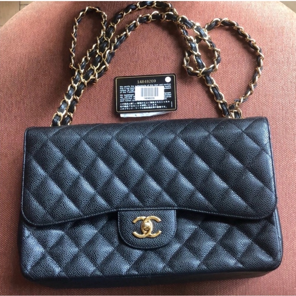 Chanel Black Quilted Shoulder Bag with Gold Accents
